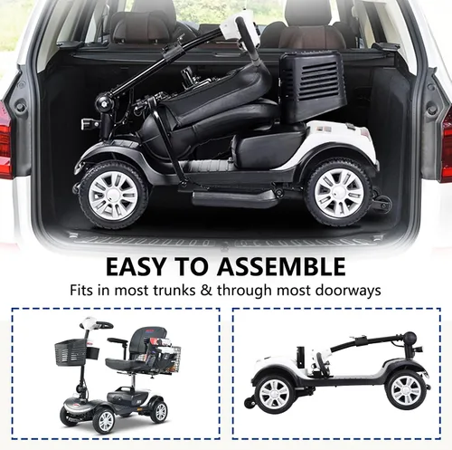 Vista 5 de Scooter de movilidad plegable para personas mayores, scooter de 4 ruedas para adultos, scooter médico eléctrico compacto para viajes, dispositivo