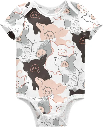 Vista 33 de vvfelixl Body para bebé niña Llama Alpaca Cactus Manga Corta Algodón Ropa de Bebé Para Niñas 0-24 Meses Negro Multi10