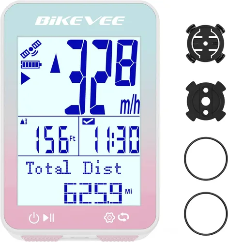 Vista 11 de GPS Ordenador de Bicicleta Inalámbrico con Inicio/Parada Automática y Retroiluminación Automática, Bicicleta Odómetro IPX7 Resistente al Agua MPH