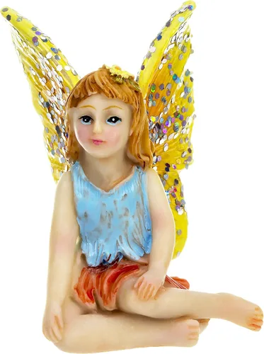 Vista 6 de Darice Paquete de 3 mini figuras de hadas meditantes de resina surtidas de 1.75 x 2.25 pulgadas