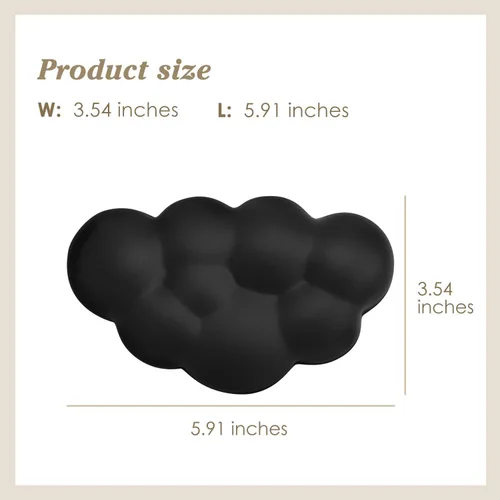 Vista 5 de Cloud - Cojín ergonómico para reposamuñecas de piel sintética suave con espuma viscoelástica para aliviar el dolor de muñeca, almohadilla con base