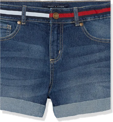 Vista 3 de Tommy Hilfiger Pantalones cortos de mezclilla elásticos de 5 bolsillos para niña