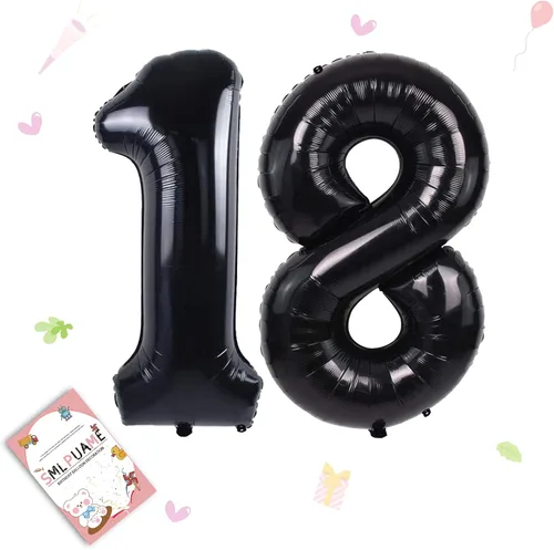 Vista 53 de Globos grandes de 40 pulgadas de números del 0 al 9, globos numéricos para decoración de fiesta de cumpleaños, globos de helio de aluminio