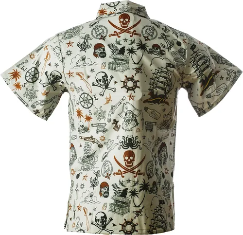Vista 8 de Funny Guy Mugs Mens Hawaiian Print Button Down Short Sleeve Shirt