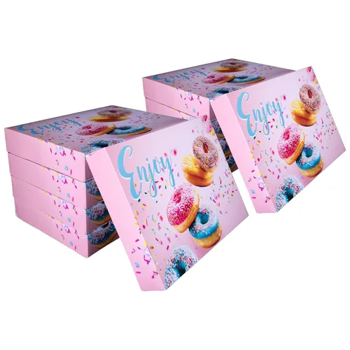 Vista 13 de Southern Champion Tray 12123 Caja de donas impresa para panadería, deliciosa impresa, productos horneados, fiestas, cumpleaños, celebraciones