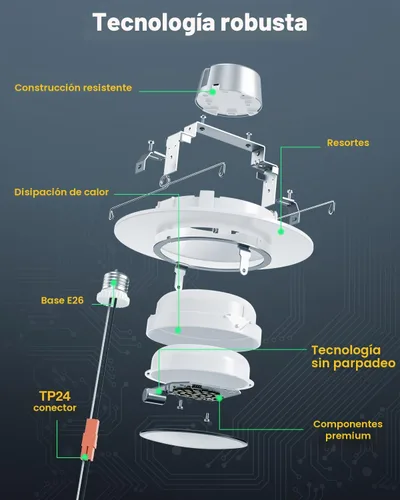Vista 6 de Sunco - Luz empotrable LED cardán de 6 pulgadas, ángulo ajustable, 12 W = 3000K Blanco Cálido