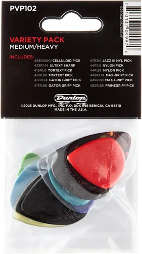 Vista 2 de Paquete variado de 12 púas Dunlop PVP101, Colores Variados