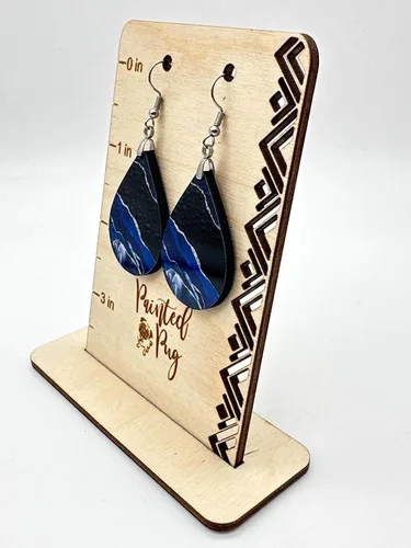 Vista 18 de Dangle Earrings for Women Colorful Dangling Drop Statement Jewelry Printed MDF Wood Teardrop Double Side Print Handmade by The Painted Pug