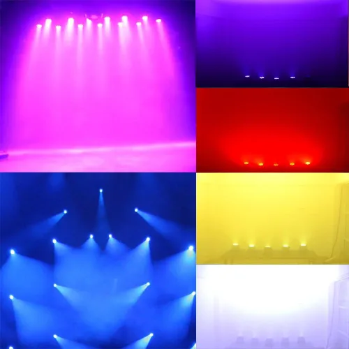 Vista 5 de Lixada Luz de cabeza móvil 7x10W Cabeza móvil 4 en 1 RGBW profesional 9/14 canales DMX-512 DJ luces 100W AC 100-240V sonido activo para KTV Club Bar