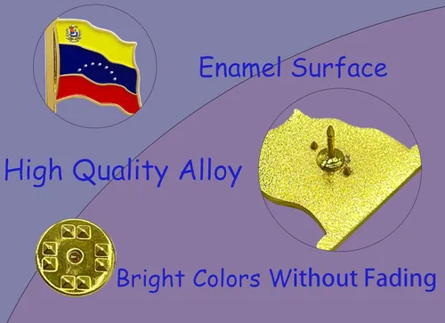 Vista 6 de stidsds Pin de bandera de Venezuela Alfileres de bandera venezolana con solapa esmaltada para hombres y mujeres, traje y ondeo patriótico de metal