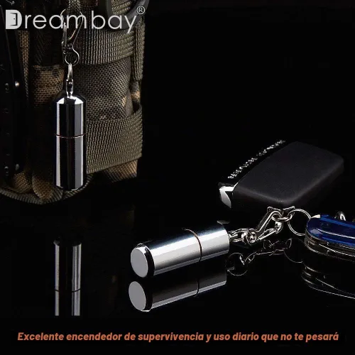 Vista 3 de Dreambay Paquete de 2 llaveros de maní EDC Mini encendedor impermeable para arranque de incendios, supervivencia y uso de emergencia