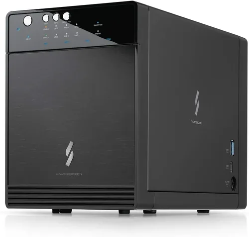 Vista 8 de Mediasonic PROBOX gabinete de HDD SATA con 4 compartimientos de 3.5 pulgadas, soporte para USB 3.0 eSATA, HDD SATA de 30TB (HF2-SU3S3)