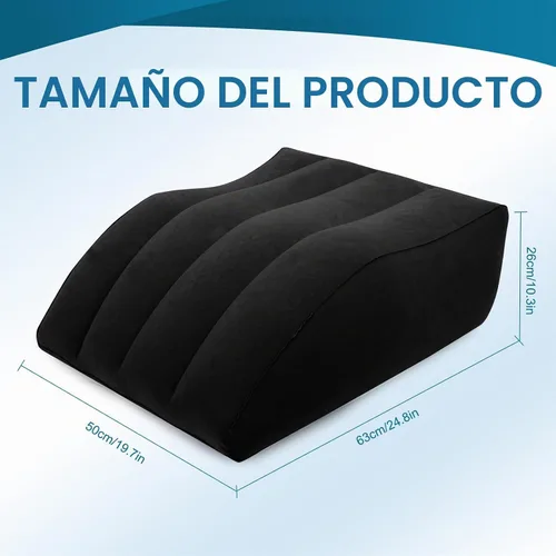 Vista 4 de Almohada inflable de elevación de piernas, almohada de cuña para dormir, almohada de cuña portátil, mejora la circulación y reduce la hinchazón