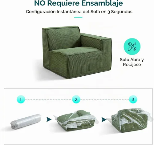 Vista 4 de LINSY HOME Sofá Seccional Modular, Sofá de 105" en Forma de U de 3 Asientos con 2 Otomanas, Sofás Seccionales de Pana Tipo Nube para Sala de Estar