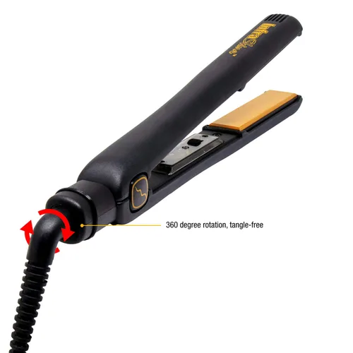 Vista 6 de Plancha plana mediana original, 1 pulgada, color negro, placas flotantes de cerámica para un cabello suave, brillante y sin encrespamiento