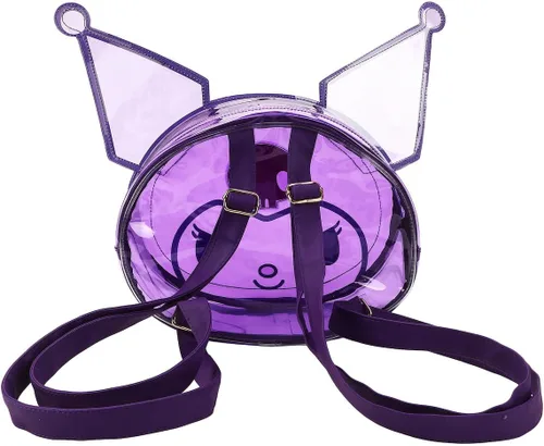 Vista 5 de Kuromi Character Head - Mini mochila de PVC morado transparente de 12 pulgadas para adulto