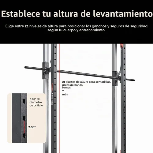 Vista 4 de Sunny Health & Fitness Smith Machine - Soporte para sentadillas