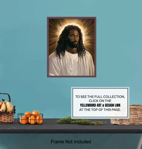 Vista 7 de Decoración de pared de Jesús para hombres negros - Arte de pared cristiano Póster de Jesús para mujeres - Arte de versículos bíblicos Decoración