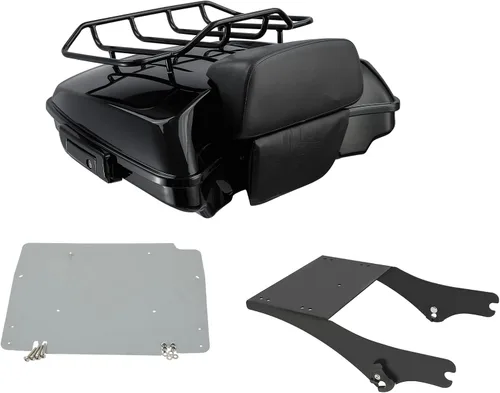 Vista 13 de Paquete de maquinilla de afeitar de 5.5 pulgadas y estante de montaje negro para Harley Tour Pack Pak Touring 97-08 Road King Road Glide Street