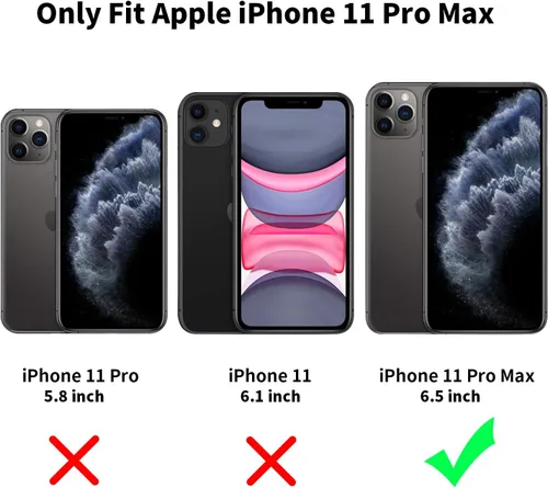 Vista 2 de Funda para iPhone 11 Pro Max, delgada de piel sintética vintage a prueba de golpes, funda protectora híbrida de policarbonato duro para iPhone 11