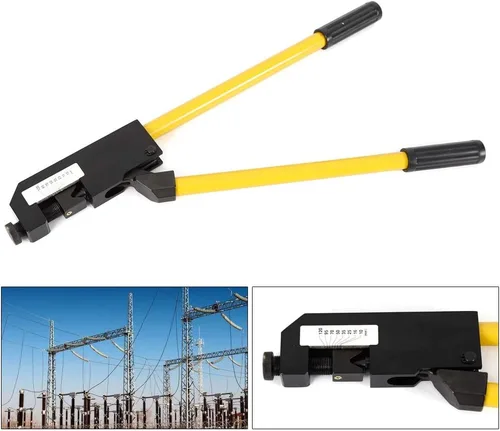 Vista 2 de Crimpadora de terminales de alta resistencia, herramienta de prensado de terminales de cable de alambre con soporte de montaje, KH-150 8-4/0 AWG