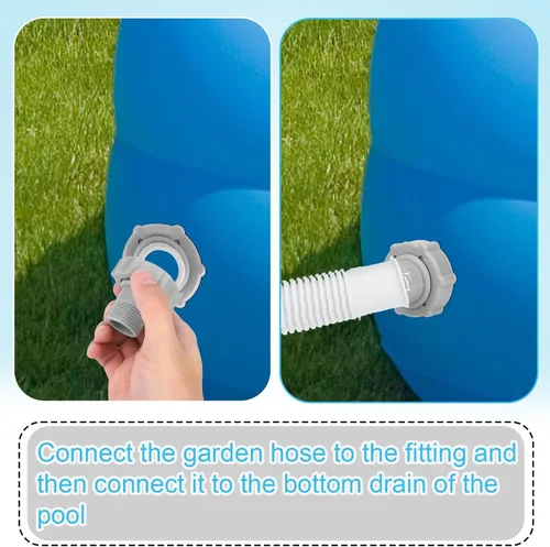 Vista 4 de BOXOB Tapa de válvula de drenaje de piscina, repuesto de plástico a prueba de fugas con conector sobre el suelo, accesorio para piscinas compatible