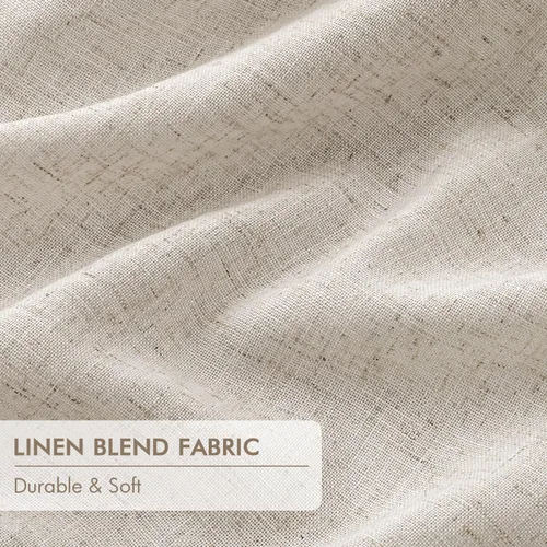 Vista 6 de MIULEE - Cortinas de lino beige con pliegues a presión 100% opacas para dormitorio, cortinas de ventana con memoria y bloqueo de luz para oscurecer