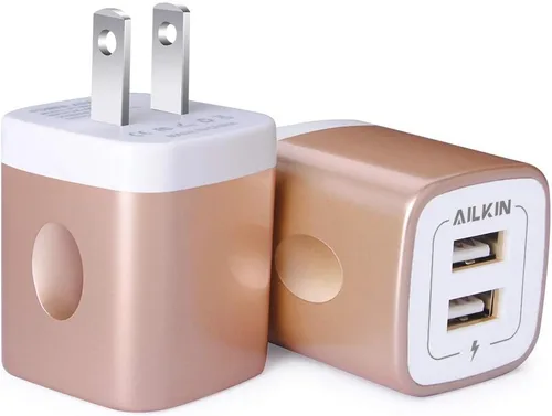 Vista 12 de Cargador de pared USB, bloque de carga, AILKIN 2.1A Multiport Fast Charge Power Brick Cube para iPad, iPhone, Samsung Galaxy, Google Pixel
