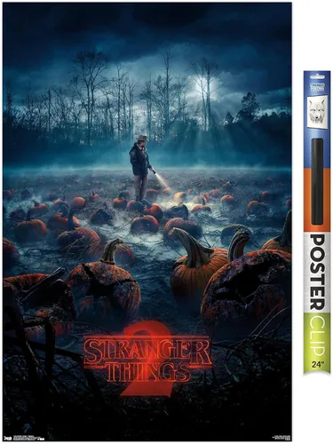 Vista 17 de Trends International Netflix Stranger Things: Season 2 - Póster de pared de calabazas, 14.725 x 22.375 pulgadas, versión enmarcada de madera