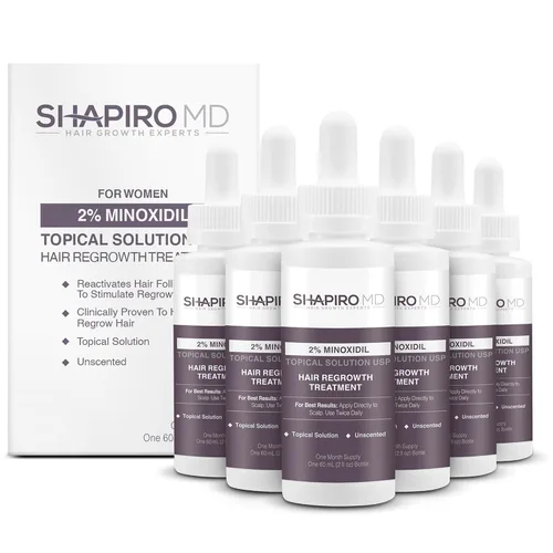 Vista 11 de Shapiro MD Hair Growth Experts Minoxidil Solución tópica al 2% para mujeres, el suero promueve el recrecimiento del cabello al reactivar