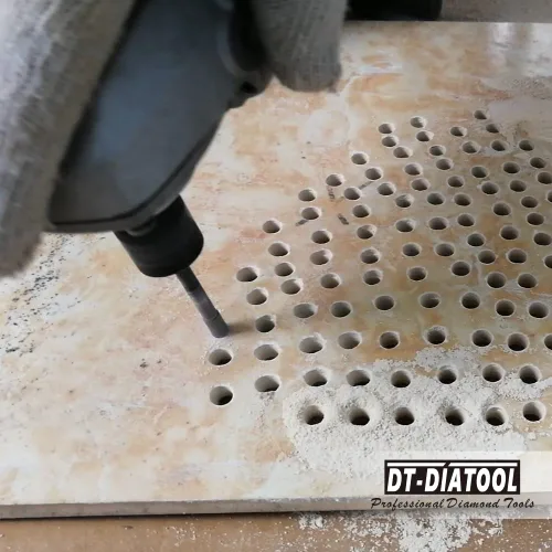 Vista 3 de DT-DIATOOL Broca de núcleo de diamante de 1/4 pulgada con hilo 5/8"-11 de vacío soldado para baldosas de porcelana, cerámica, gres, mármol, granito