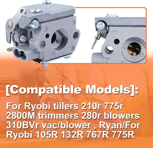 Vista 4 de Carburador apto para MTD Troy-Bilt TB10CS TB20CS TB20DS TB65SS TB70SS TB90BC Trimmer