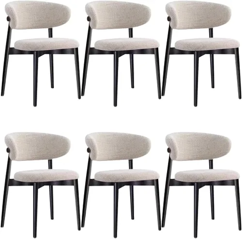 Vista 34 de YVYKFZD Juego de sillas de comedor, sillas de cocina de madera maciza, silla de comedor tapizada con respaldo curvo, silla de sala de estar sin Gris