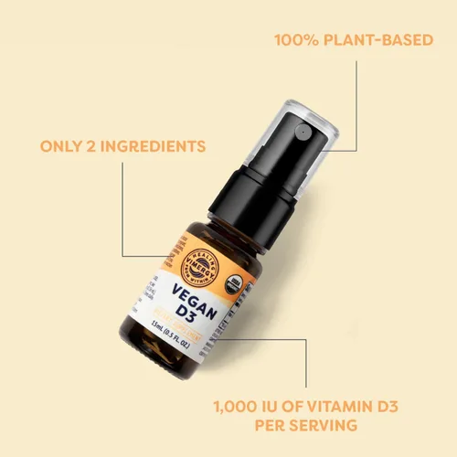 Vista 3 de Vimergy Vegano D3 – Beneficios de la función inmunológica* – Certificado USDA orgánico, vegano, sin gluten – 1000 UI/porciones, 96 porciones