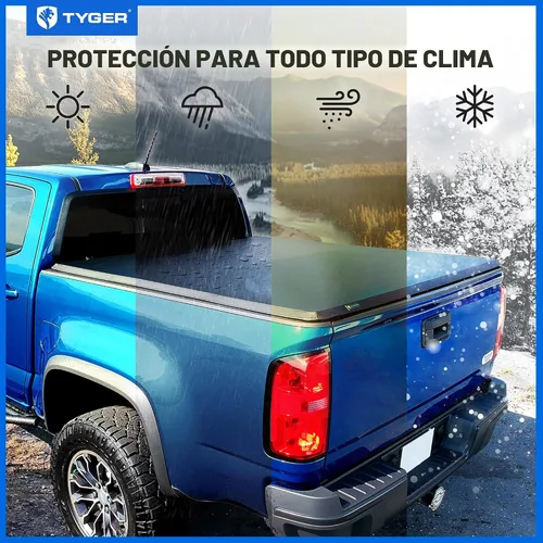 Vista 5 de Tyger Auto T3 - Funda de tonneau de triple pliegue suave para cama de camioneta, compatible con Chevy Silverado 2014-2018 / GMC Sierra 1500