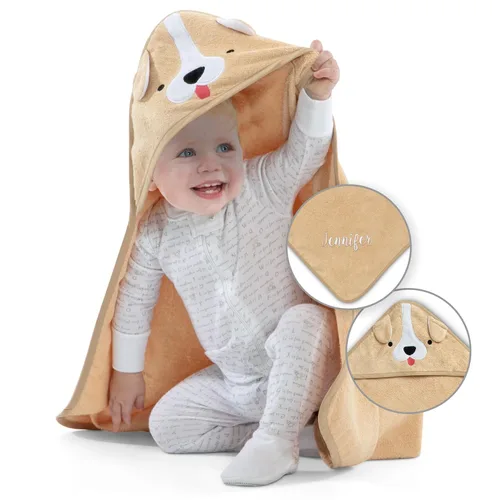 Vista 15 de Delta Children Toalla de baño con capucha personalizada para bebé/lactante - Super suave y absorbente - Esencial para recién nacido - Regalo ideal