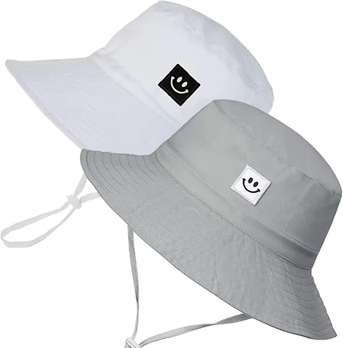 Vista 6 de 55cube Sombrero de sol para bebés y niños pequeños UPF 50+ con correa para 1 paquete de malva polvoriento