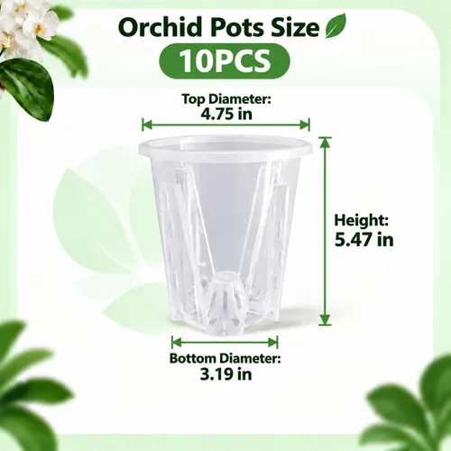 Vista 2 de Macetas de orquídeas transparentes, 4.75 pulgadas