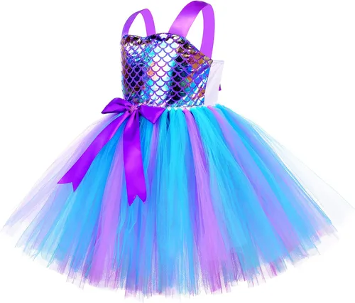 Vista 4 de Tutu Dreams Full Set Mermaid Dress for Girls Birthday Halloween Party Gifts Dress Up Clothes
