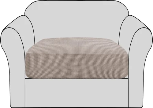 Vista 22 de H.VERSAILTEX - Fundas elásticas para cojín de sofá individual, fundas de asiento para silla de sofá, protector de cojín con tejido jacquard de sarga