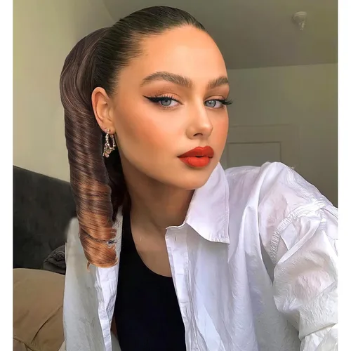 Vista 10 de KRSI Extensión de cola de caballo corta con cordón de 14 pulgadas para mujeres negras, cabello negro rizado, cola de caballo ondulada, piezas