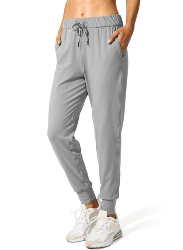 Vista 4 de SANTINY - Pantalones deportivos para mujer, con bolsillos y cordón ajustable, para correr, descansar, entrenar y trotar