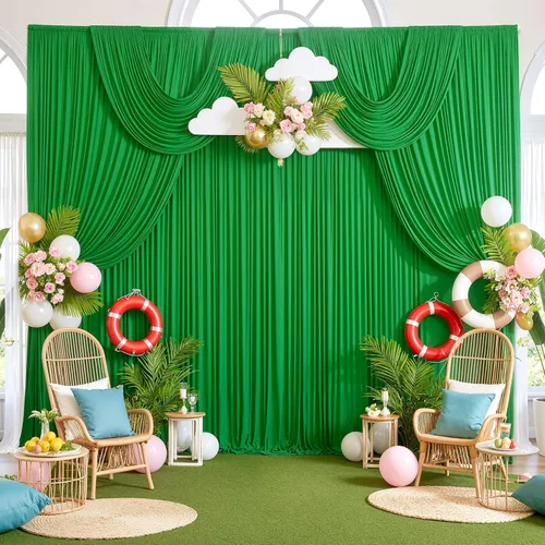 Vista 29 de Cortinas de fondo negras negras sin arrugas para fiestas, cortinas de tela gruesa para telón de fondo de fotos para cumpleaños, bodas, baby shower