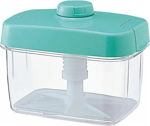Vista 15 de Tsukemono - Contenedor rectangular para hacer pepinillos instantáneos, fabricado en Japón, sin BPA (azul 0.8 L)
