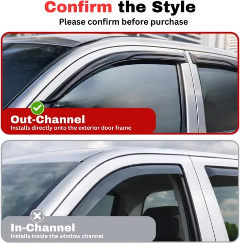 Vista 3 de KPY Protector de lluvia compatible con Toyota RAV4 1996-2000 (4 puertas), 4PC Visera de ventana Deflectores de ventilación de ventana lateral