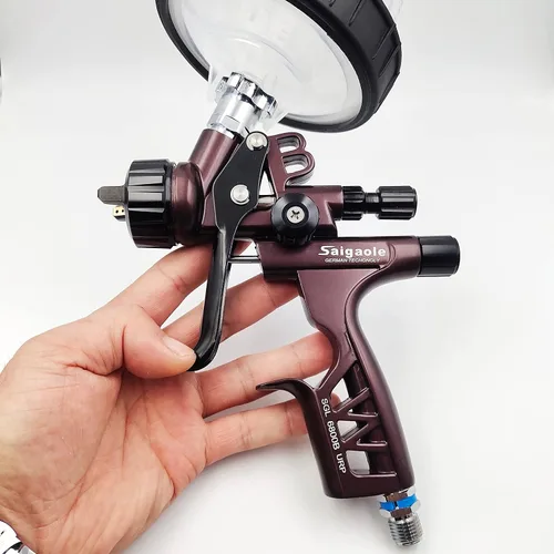 Vista 2 de HVLP 6800B pistola pulverizadora 0.051 in sin taza de lavado y adaptador herramienta de pintura spayer coche pistola de pintura de aire aerógrafo