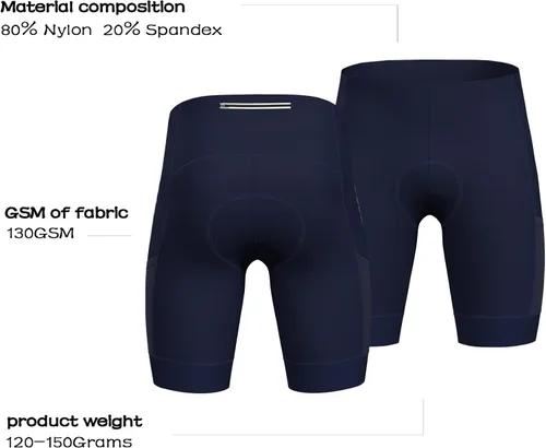 Vista 4 de Wulibike Pantalones cortos de bicicleta acolchados para hombre, pantalones cortos de bicicleta para hombre, acolchados de gel con bolsillos