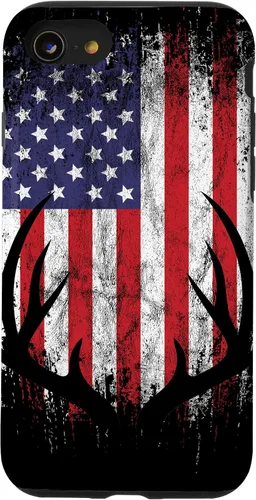 Vista 18 de Deer Hunting American Flag Whitetail Buck Antlers Case for iPhone 17