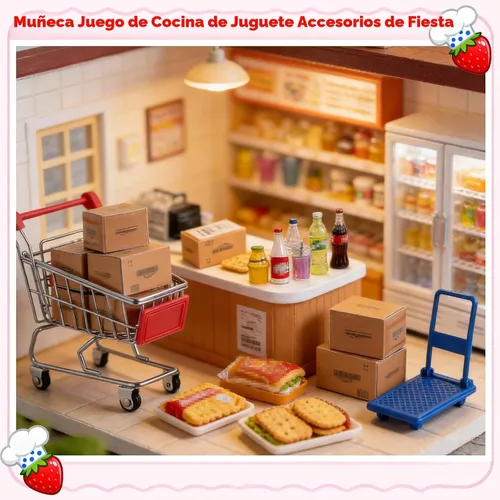 Vista 4 de Vawuz - Set de 175 piezas de cajas de mensajería en miniatura para centro comercial, cajas de envío, modelos de carritos de mano de mini