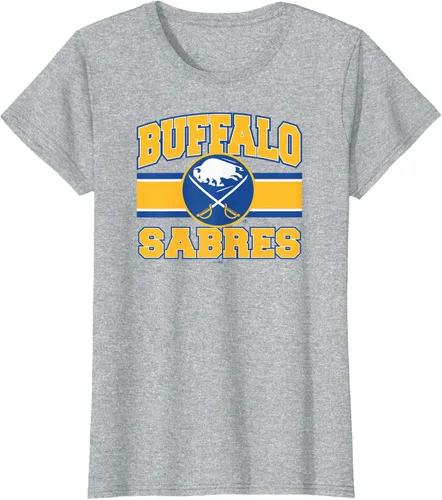 Vista 3 de Buffalo Sabres Camiseta con licencia oficial Stripe Gray, Gris